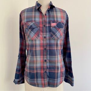 Superdry Plaid Cotton Shirt Blouse